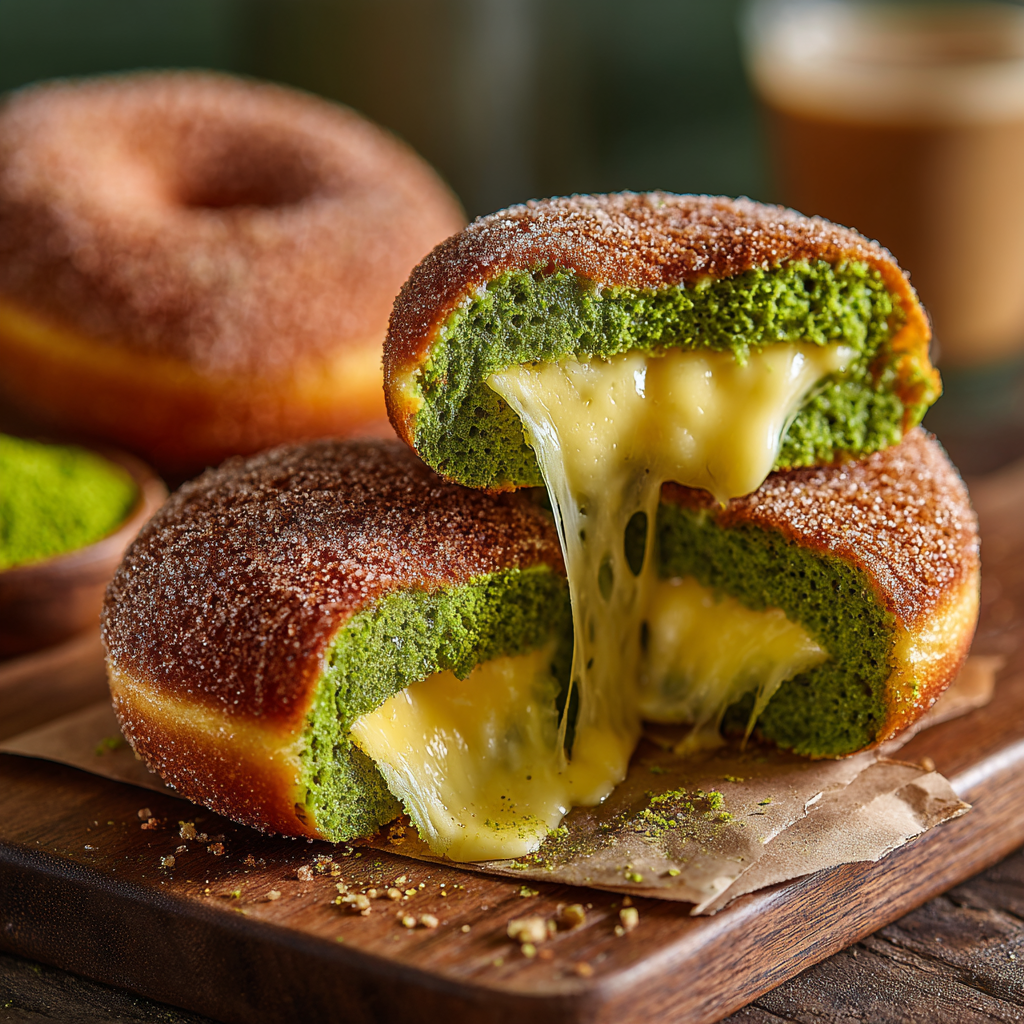 Pandan Cheese Donuts Recipe - Recipe Image