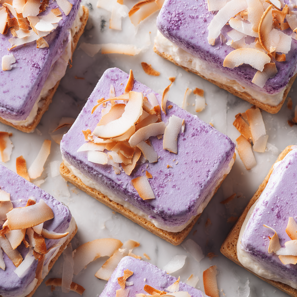 Ube Coconut Ice Cream Sandwich Recipe - Recipe Image