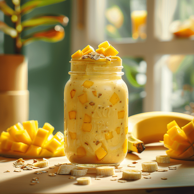 Mango Banana Oat Smoothie Recipe