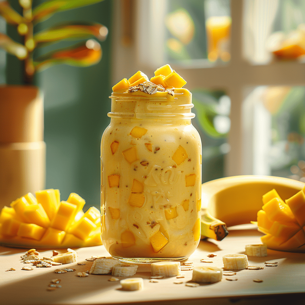 Mango Banana Oat Smoothie Recipe