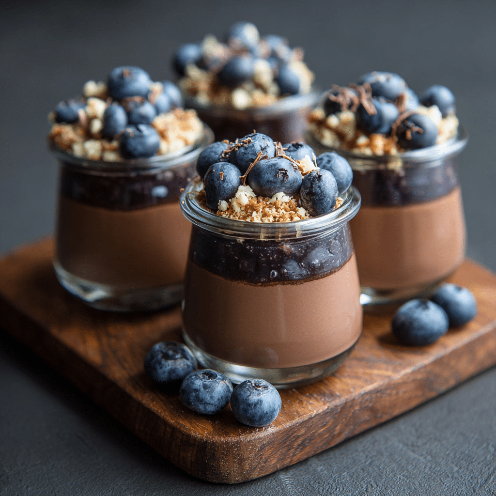 Blueberry Chocolate Mousse Jars Recipe - Recipe Image