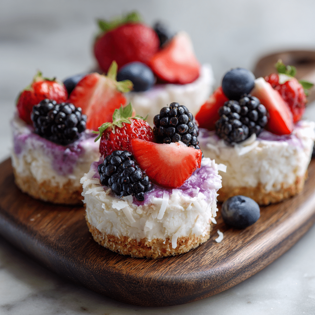 Berry Coconut Cheesecake Cups Recipe - Recipe Image
