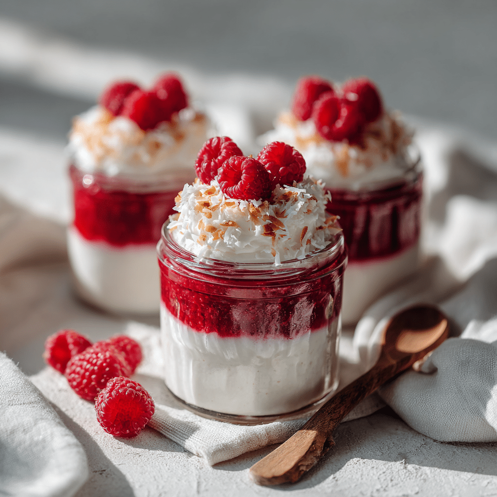 Raspberry Coconut Cream Jars Recipe - Recipe Image
