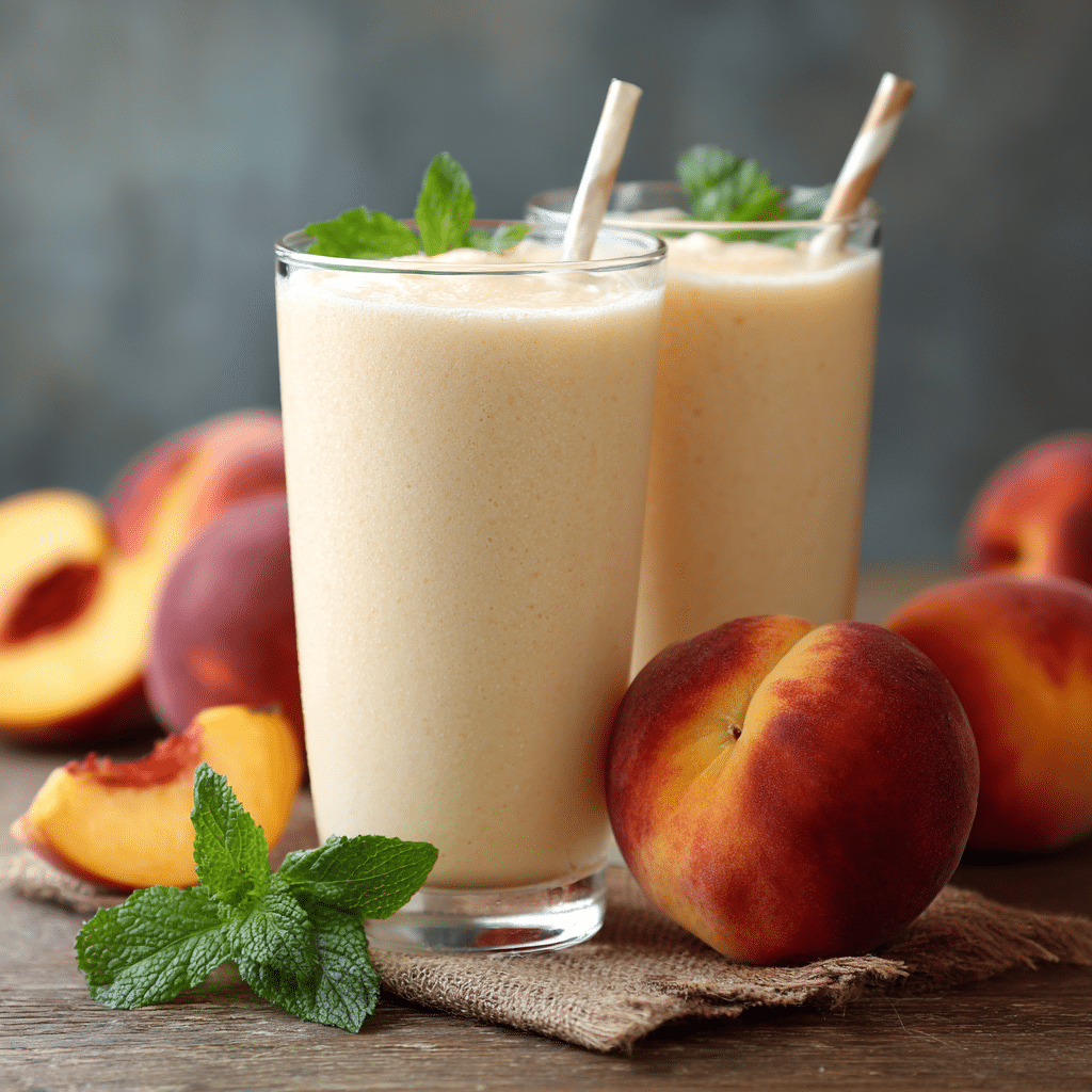 Peach Vanilla Milkshake Recipe - Recipe Image