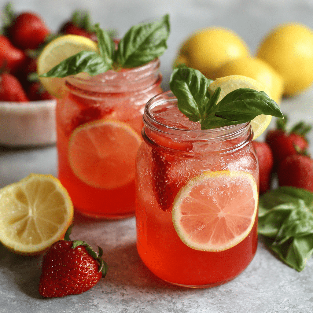 Strawberry Basil Lemonade Recipe - Recipe Image