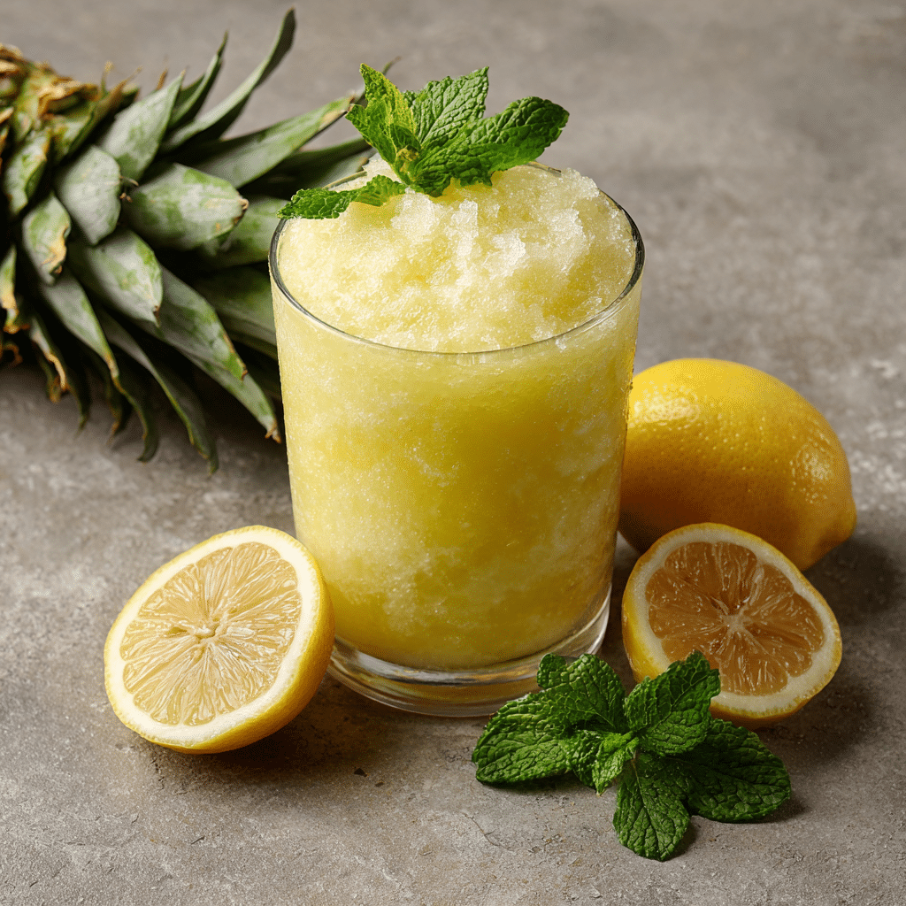 Pineapple Mint Lemon Slush Recipe - Recipe Image