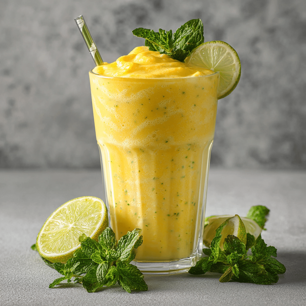 Mango Mint Lemon Frappe Recipe - Recipe Image