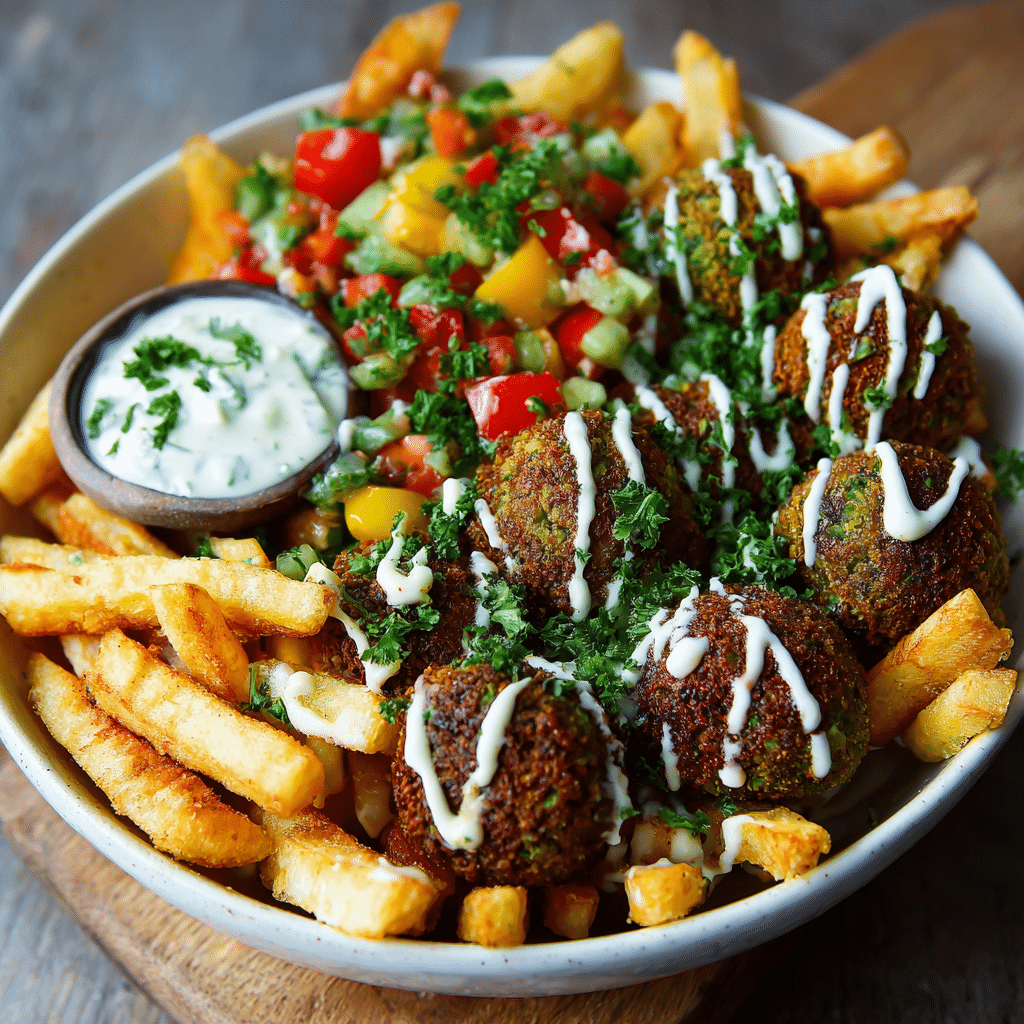 Falafel Fries Bowl Recipe - Recipe Image