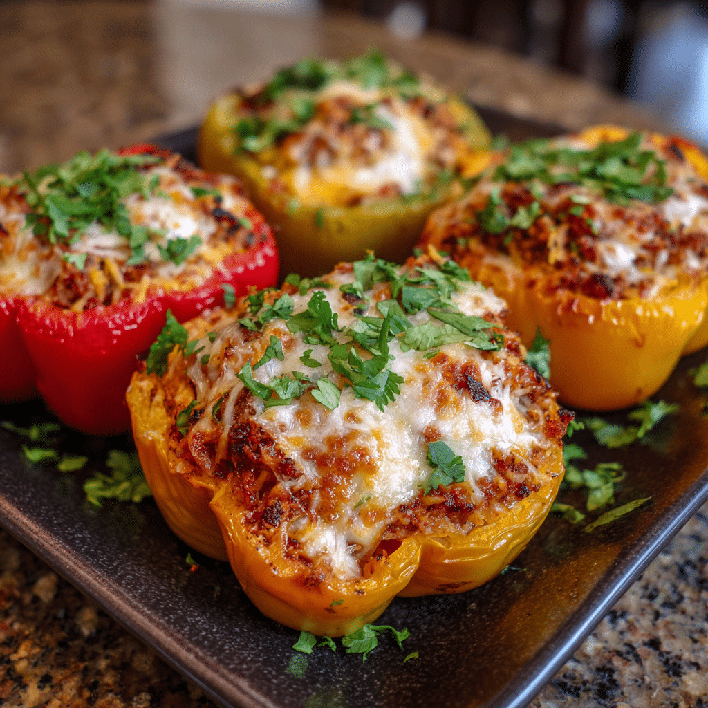 Stuffed Bell Pepper Boats Recipe - Recipe Image