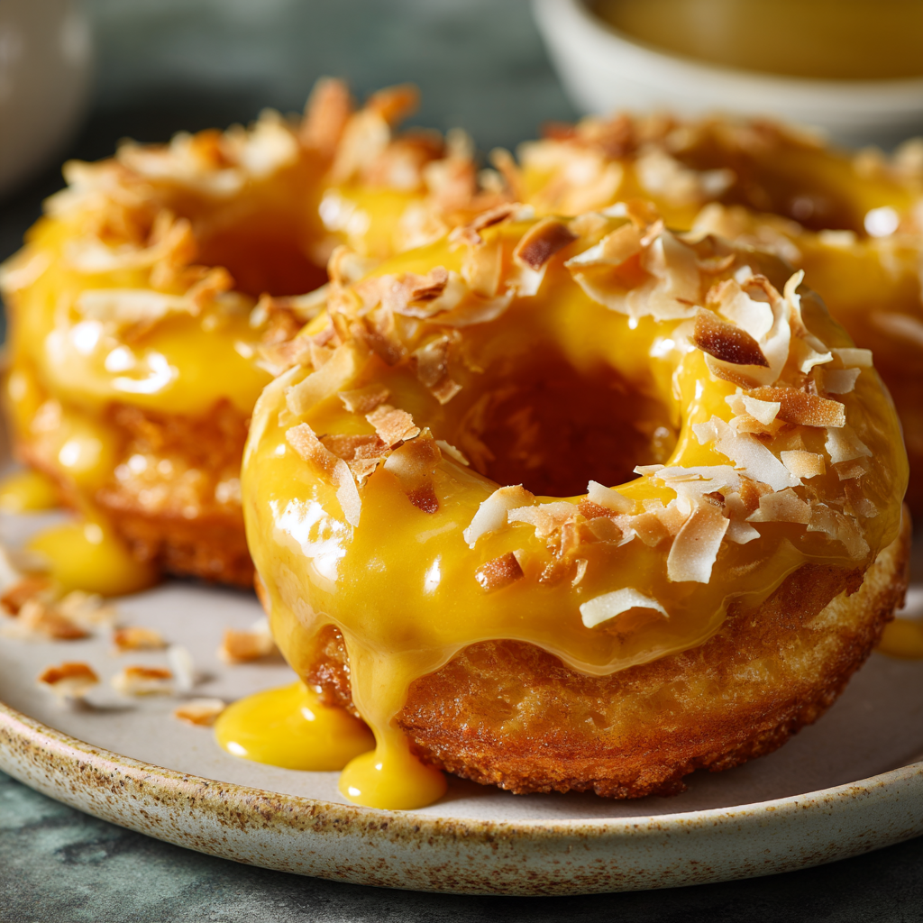 Mango Coconut Mochi Donuts Recipe - Recipe Image