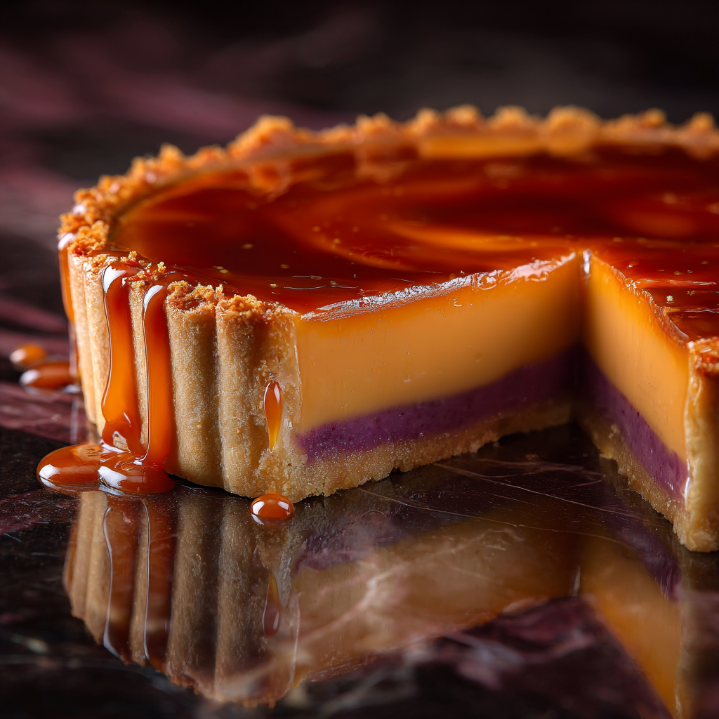 Ube Caramel Flan Tart Recipe - Recipe Image