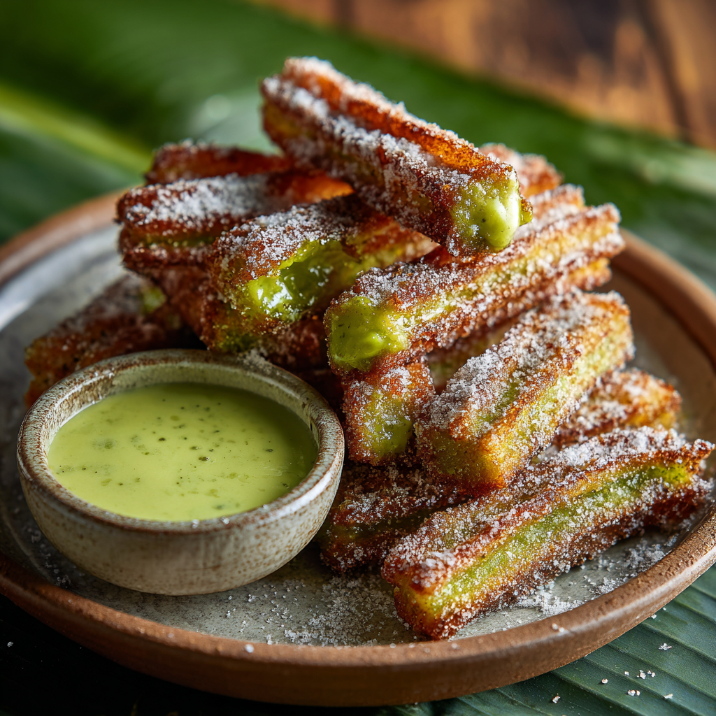 Pandan Coconut Churros Recipe - Recipe Image