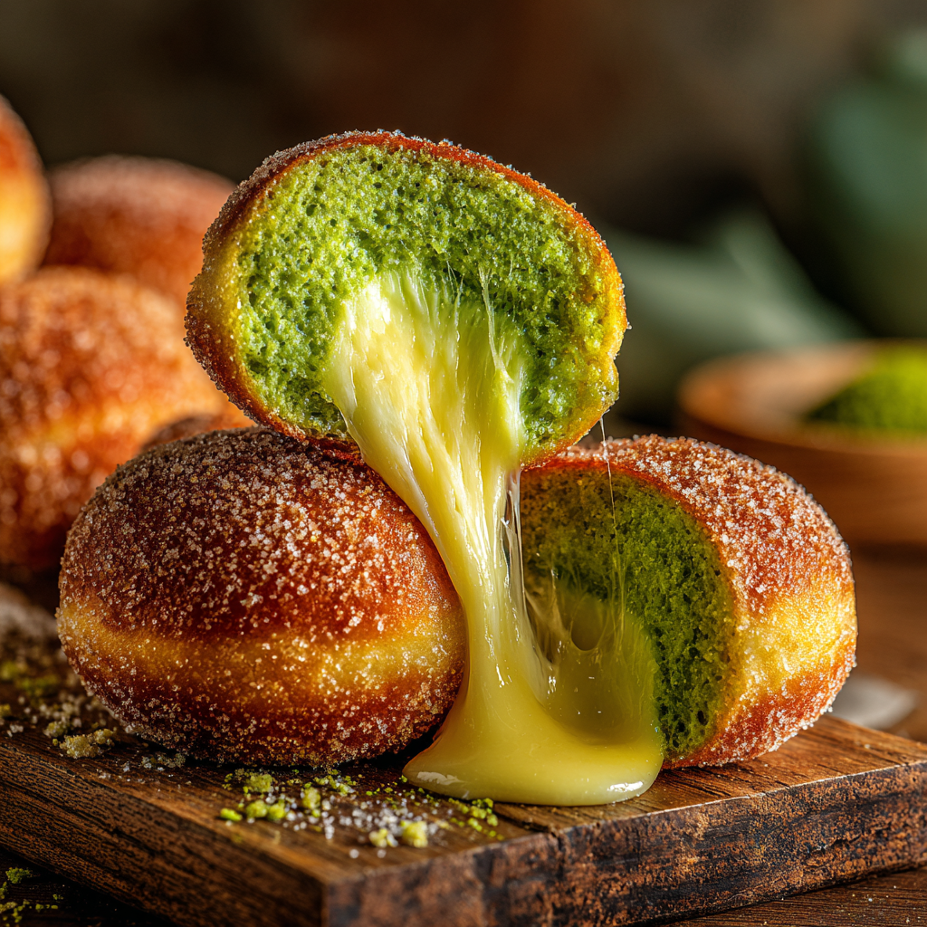 Pandan Cheese Donuts Recipe - Recipe Image
