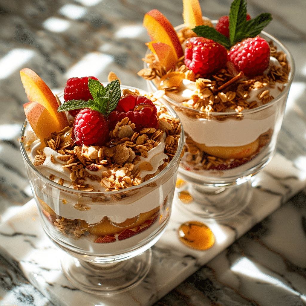 Peach Raspberry Yogurt Parfait Recipe - Recipe Image