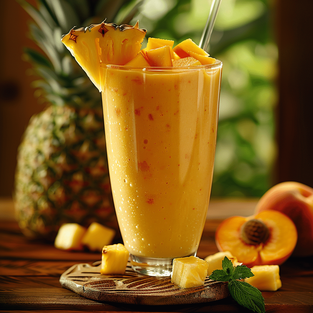 Pineapple Peach Smoothie Recipe - Recipe Image