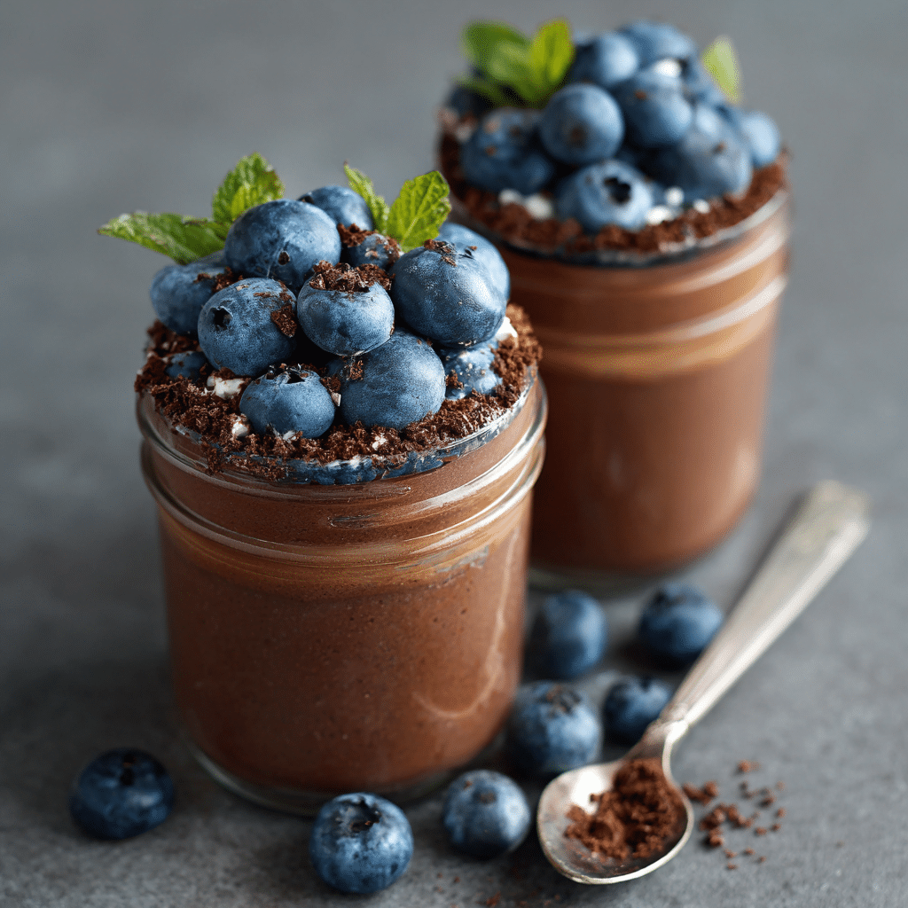 Blueberry Chocolate Mousse Jars Recipe - Recipe Image