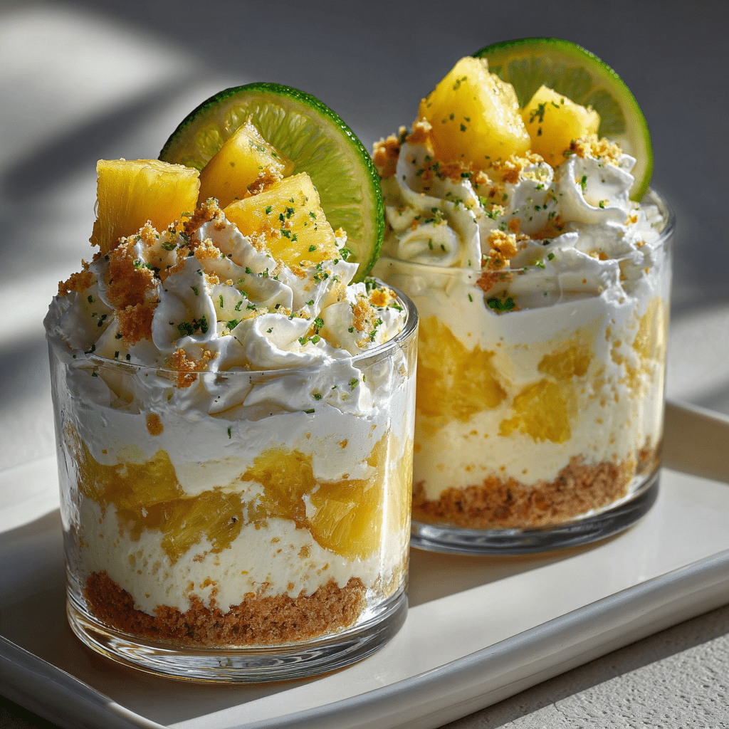 Pineapple Lime Cheesecake Cups Recipe - Recipe Image