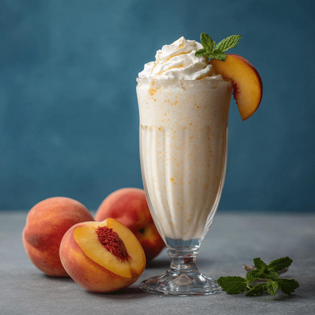 Peach Vanilla Milkshake Recipe - Recipe Image