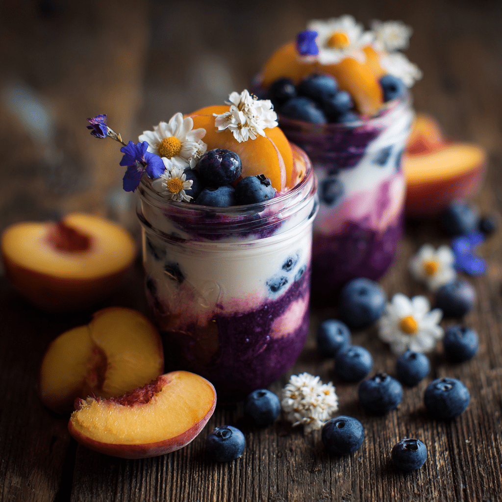 Blueberry Peach Yogurt Jars Recipe - Recipe Image