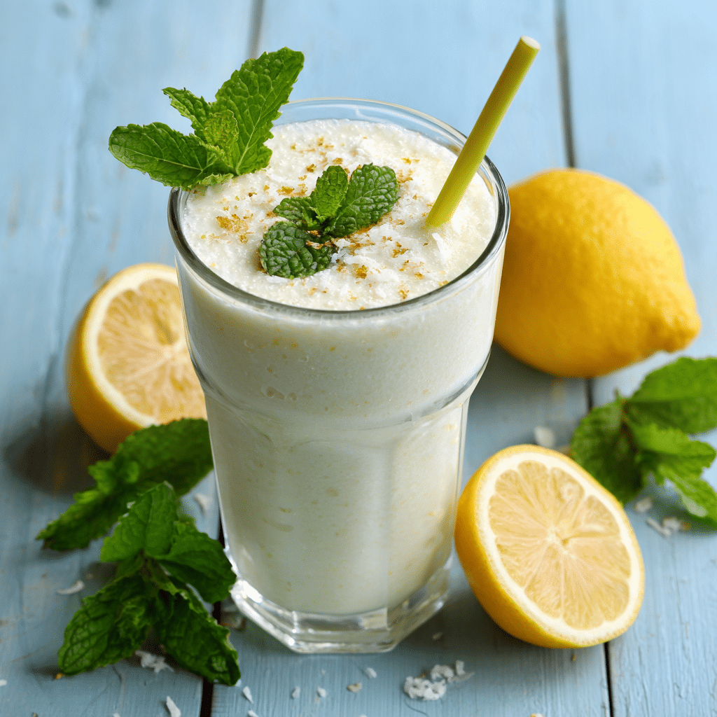 Coconut Lemon Mint Smoothie Recipe - Recipe Image