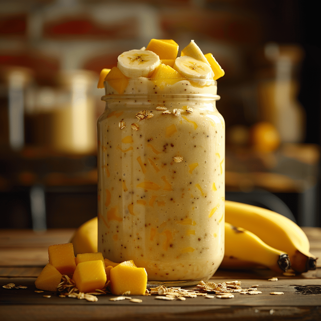 Mango Banana Oat Smoothie Recipe - Recipe Image